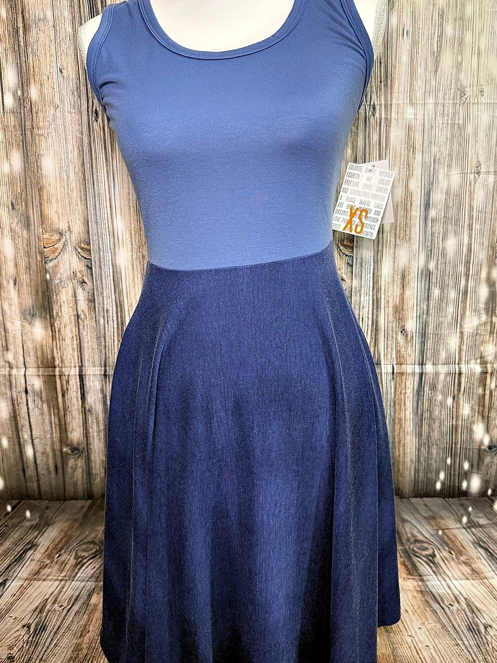 LuLaRoe Nicki Dress Sleeveless Blue Dress NWT